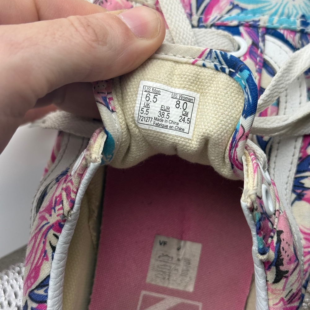 Vans Old Skool Tropical Floral Low Top Sneakers Pink Blue Womens 8 Mens 6.5 - Picture 6 of 9